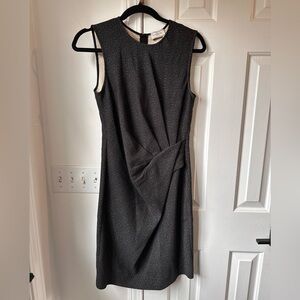 Lanvin Cotton Stretch Sleeveless Draped Black/White Dress Size FR 42 / US 10